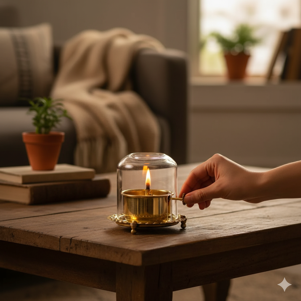 Brass Akhand Diya For Puja