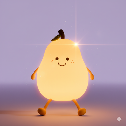 Pear Night Lamp for Kids Bedroom, Cute Light Silicone Lamp for Kids
